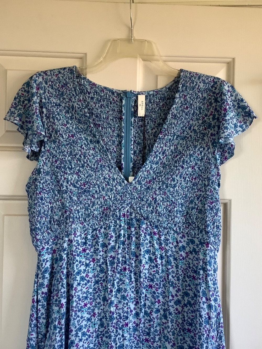 SPELL Love Jetty Shirred Jumpsuit Blue Nirvana SZ XXL - Picture 5 of 16